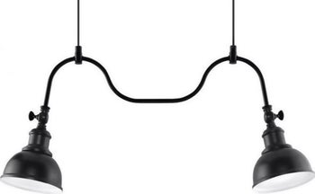 Lampa wisząca 2-punktowa metalowa czarna 65x80 cm – obraz-1