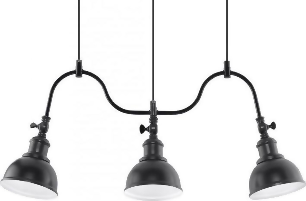 Lampa wisząca 3-punktowa metalowa czarna 65x80 cm – obraz-1