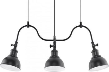 Lampa wisząca 3-punktowa metalowa czarna 65x80 cm – obraz-1