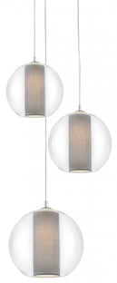 Lampa wisząca Merida Plafon 3 ∅30x140 cm szara – obraz-1