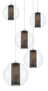 Lampa wisząca Merida Plafon 5 ∅48x180 cm czarna – obraz-1