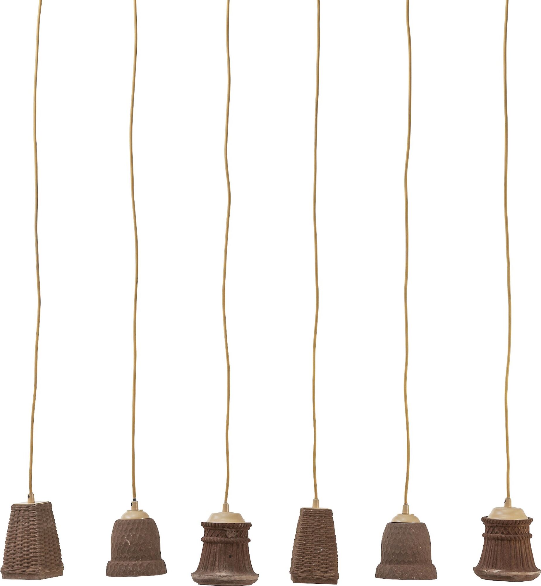 Lampa wisząca 6-punktowa brązowa 101x13 cm – obraz-1