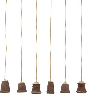 Lampa wisząca 6-punktowa brązowa 101x13 cm – obraz-1