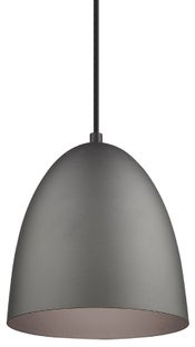 Lampa wisząca metal kolor szara stal szczotkowana Ø20x21 cm – obraz-1