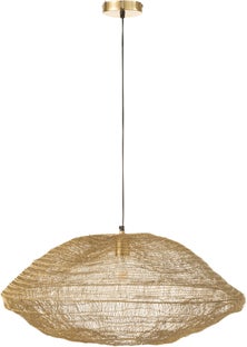 Lampa wisząca metalowa ażurowa złota 72x34 cm – obraz-1
