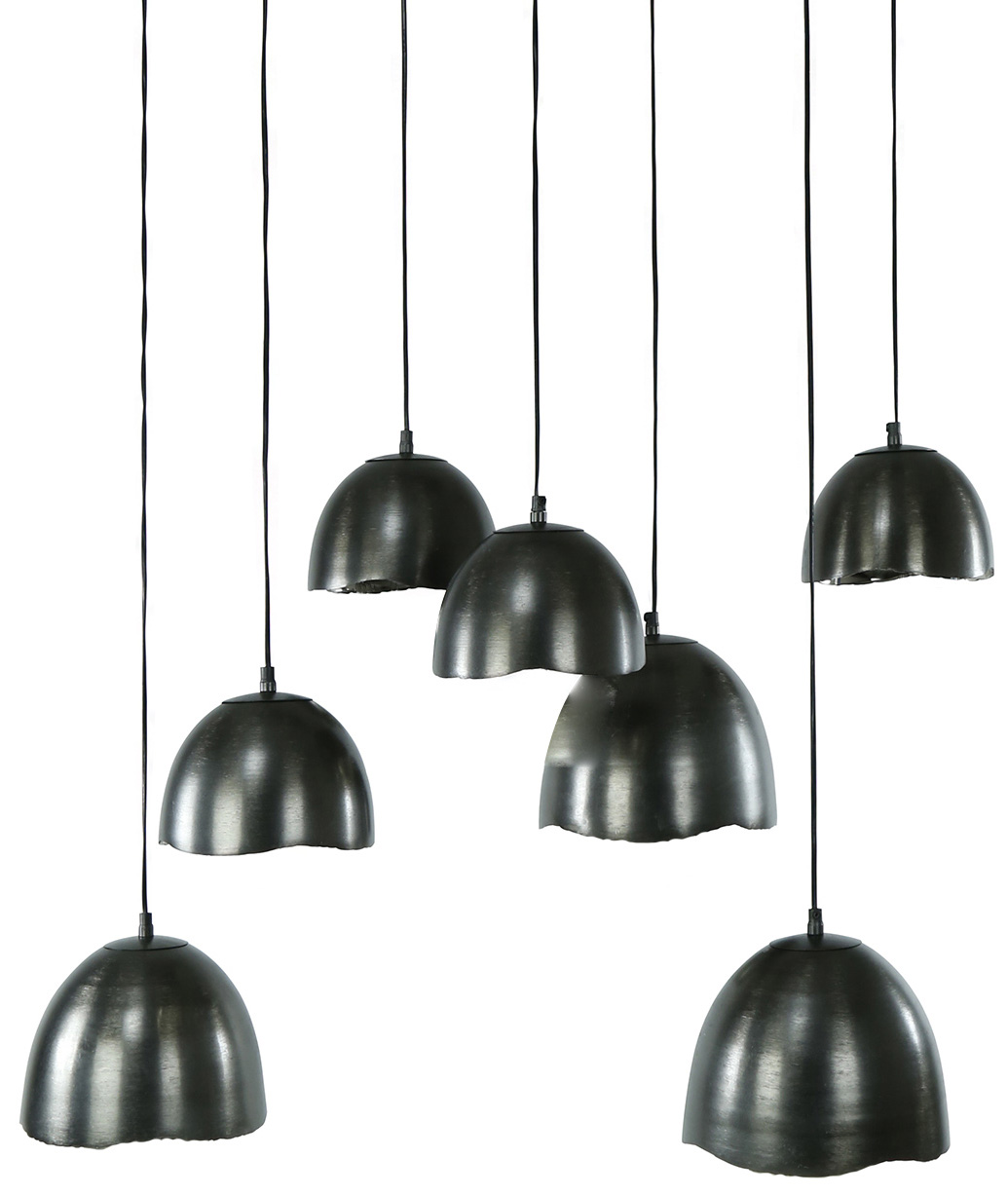 Lampa wisząca metalowa czarna niklowa 4+3L 100x150 cm – obraz-1