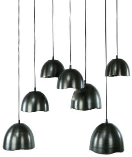 Lampa wisząca metalowa czarna niklowa 4+3L 100x150 cm – obraz-1