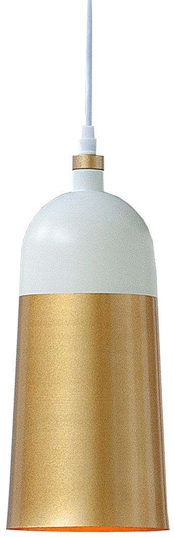 Lampa wisząca Degenaro I Ø14x31 cm biało-złota – obraz-1