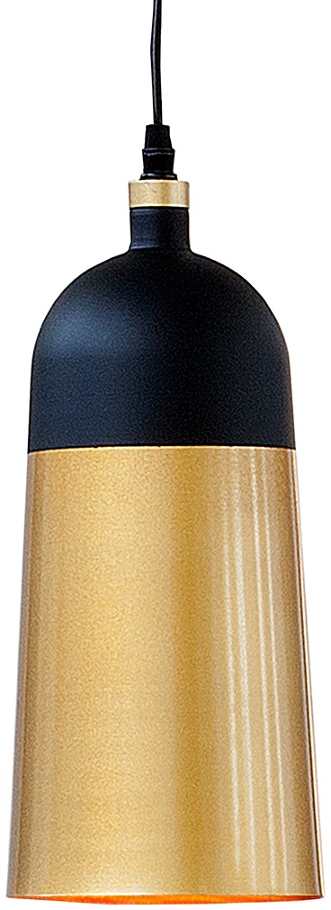 Lampa wisząca Degenaro I Ø14x31 cm czarno-złota – obraz-1