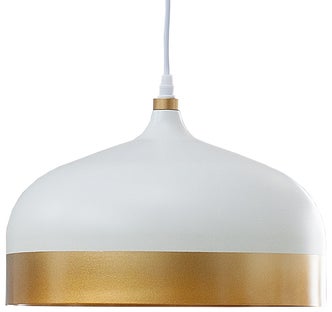 Lampa wisząca Degenaro II Ø33x22 cm biało-złota – obraz-1