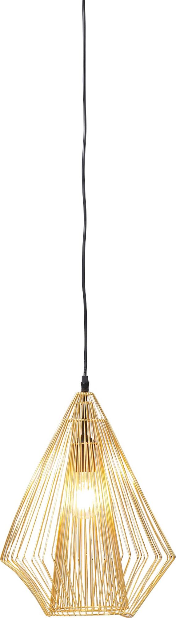 Lampa wisząca metalowa złota 31x38 cm – obraz-1