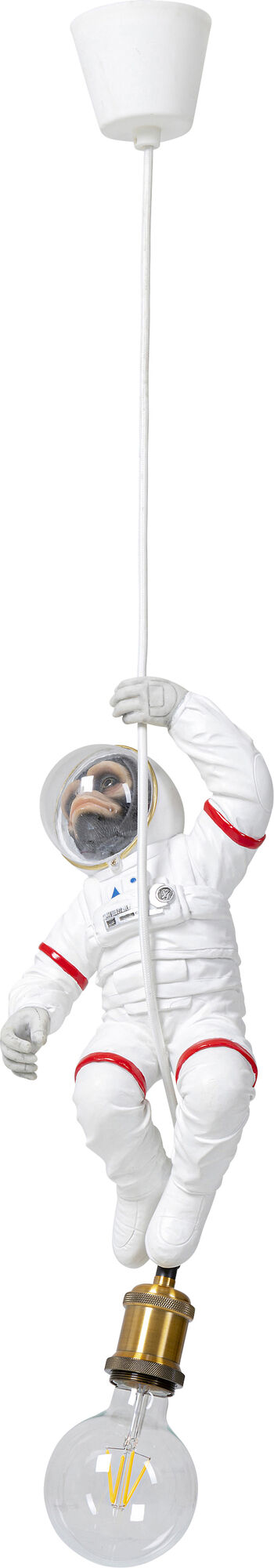 Lampa wisząca małpa astronauta biała 20x16 cm – obraz-1