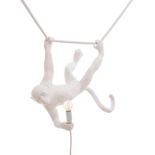Lampa wisząca Monkey Swing 59x44 cm biała – obraz-1