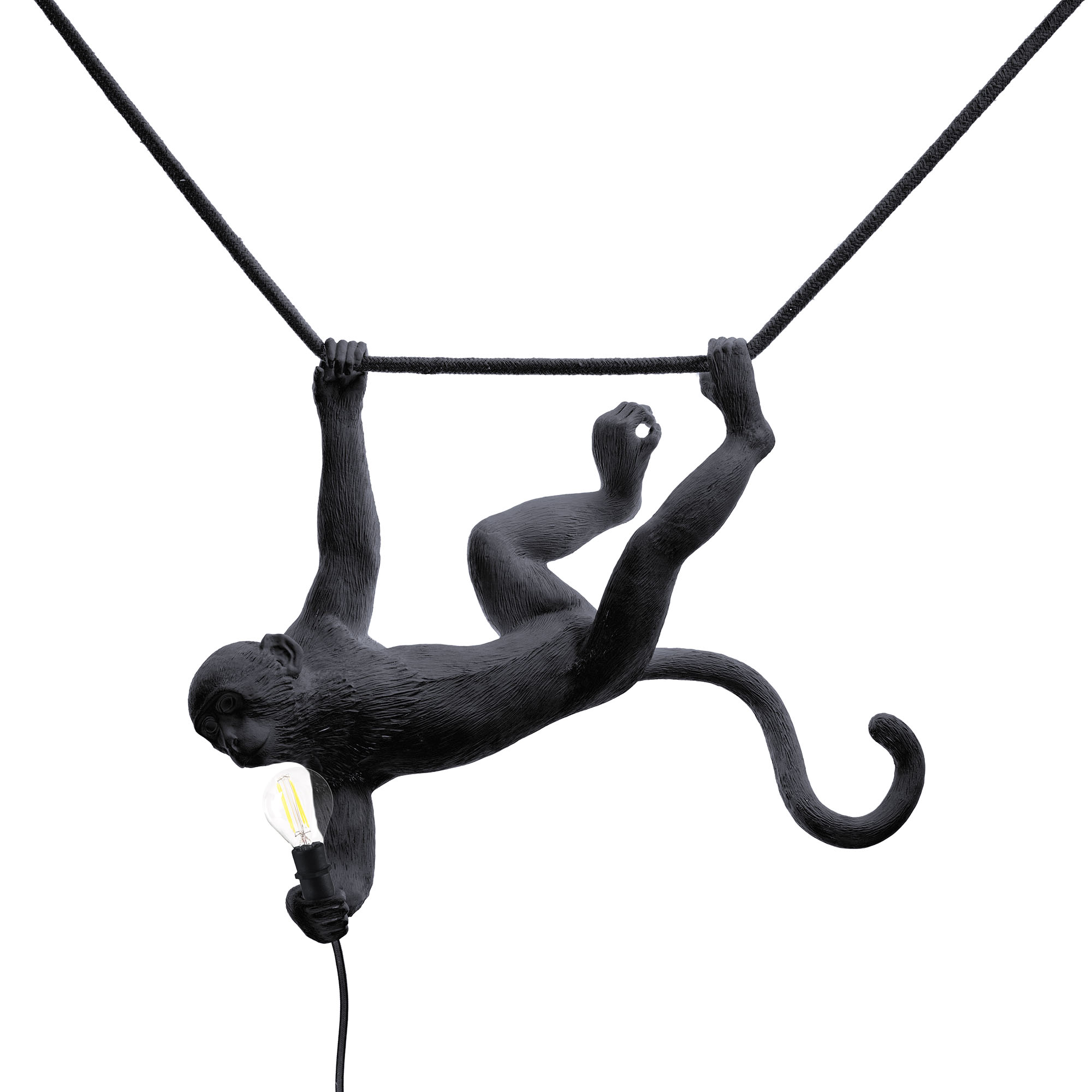 Lampa wisząca Monkey Swing 59x44 cm czarna – obraz-1