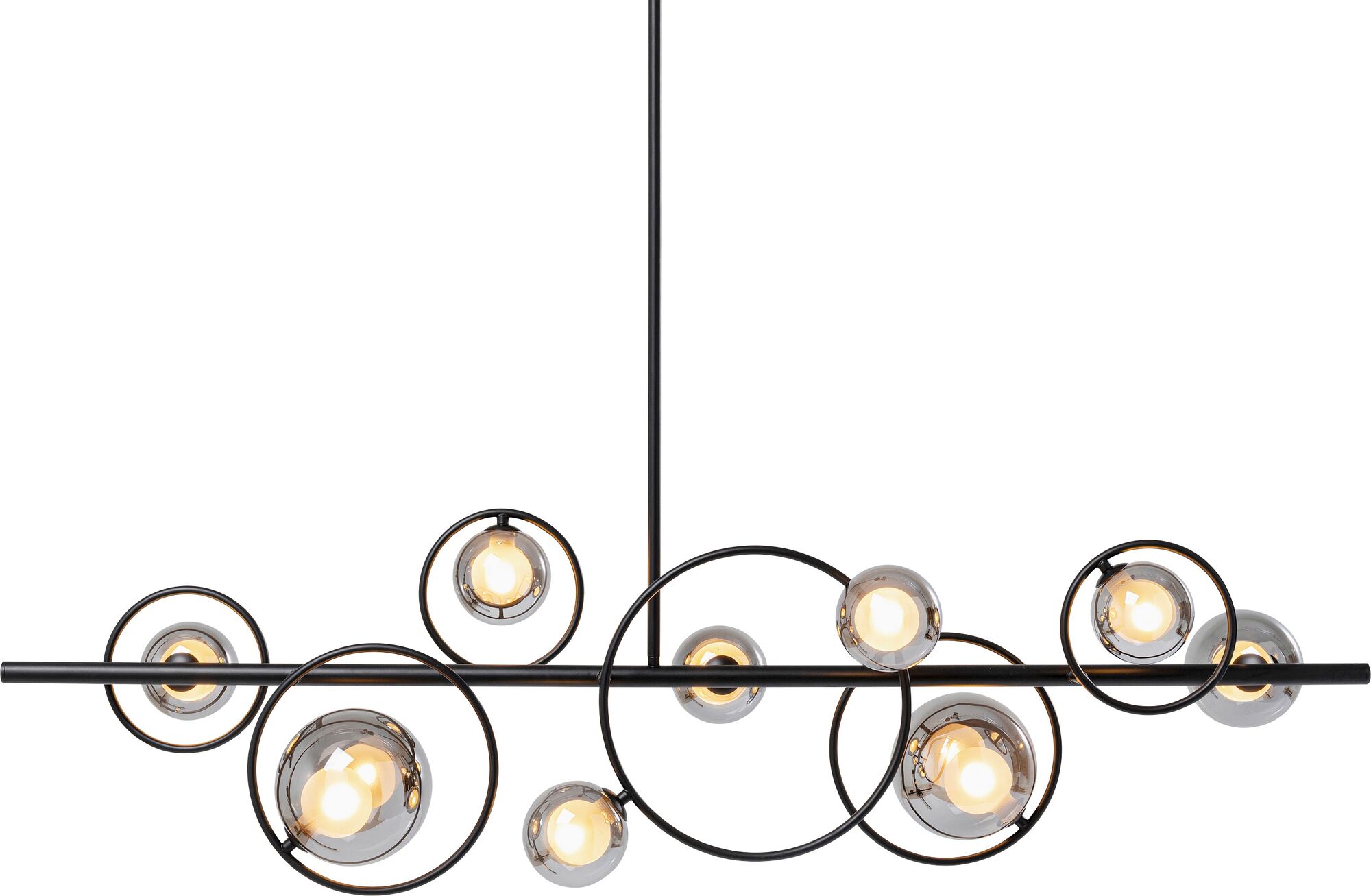 Lampa wisząca nad stół czarna klosze szklane G9 110 cm – grafika-1.