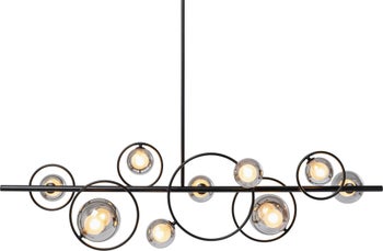 Lampa wisząca nad stół czarna klosze szklane G9 110 cm – grafika-1.