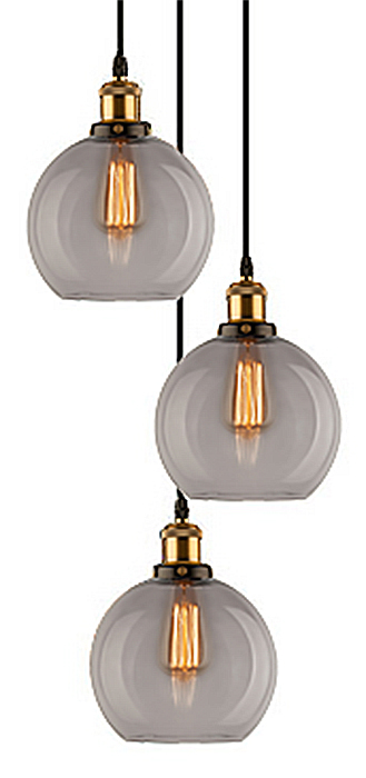 Lampa wisząca New York Loft No.2 ∅40x150 cm przydymiona-złota – obraz-1