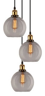 Lampa wisząca New York Loft No.2 ∅40x150 cm przydymiona-złota – obraz-1