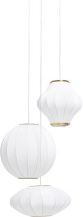 Lampa wisząca 3-punktowa z kloszem z tkaniny 67x200 cm biała – obraz-1