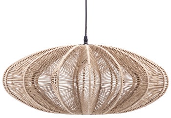 Lampa wisząca z kloszem ze sznurka Ø60x25 cm naturalna – obraz-1