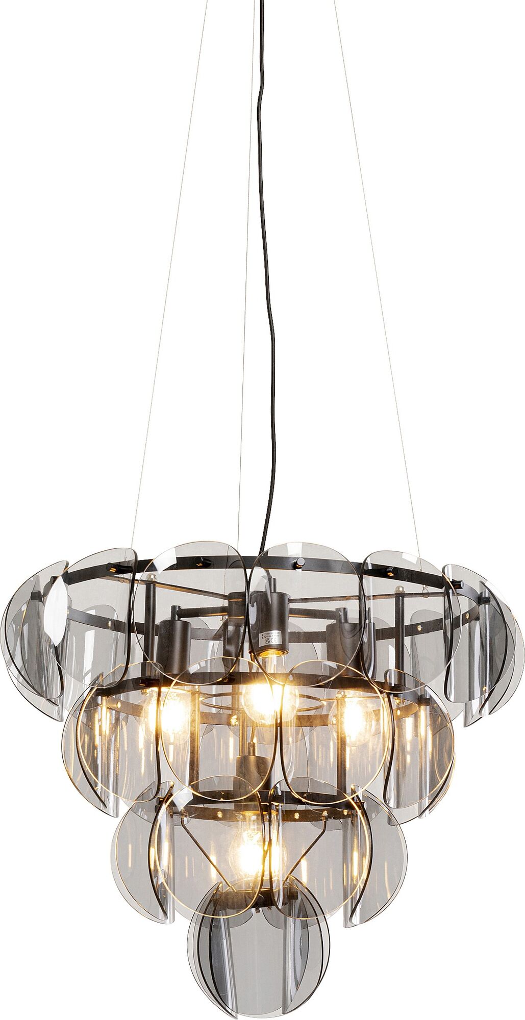 Lampa wisząca nowoczesna szkło przydymione Ø60 cm – grafika-1.