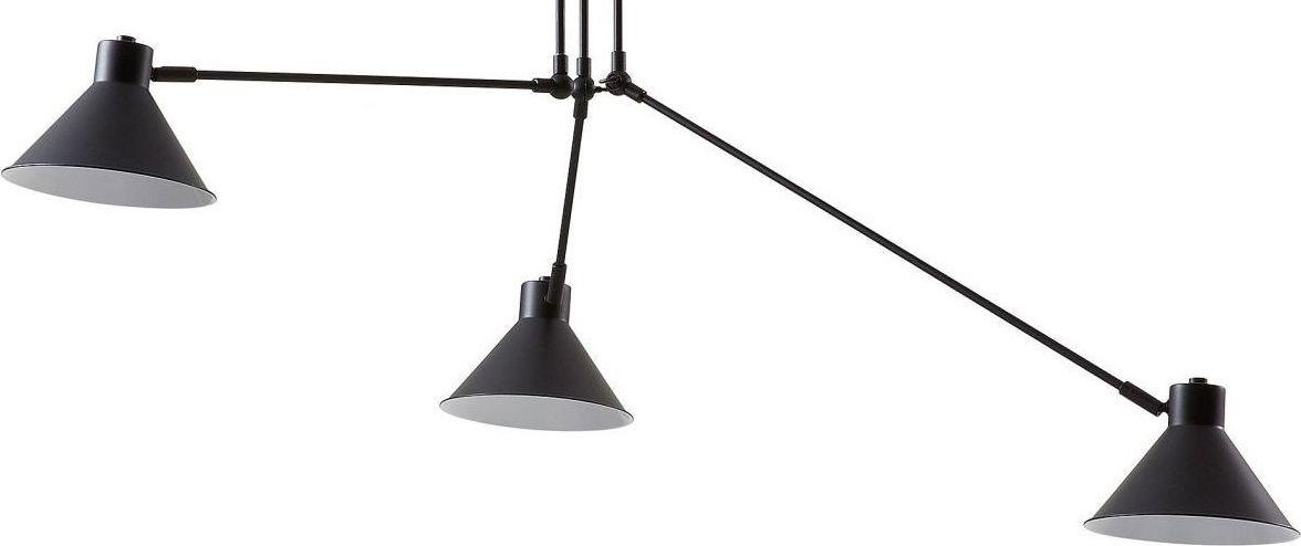 Lampa wisząca trzypunktowa metalowa czarna 80x58 cm – obraz-1