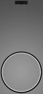 Lampa wisząca okrągła LED Ø80x200 cm czarna – obraz-1