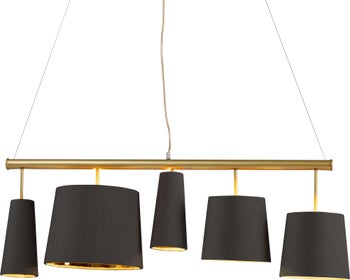 Lampa wisząca Parecchi 107x178 cm złota - klosze ciemnoszare – obraz-1