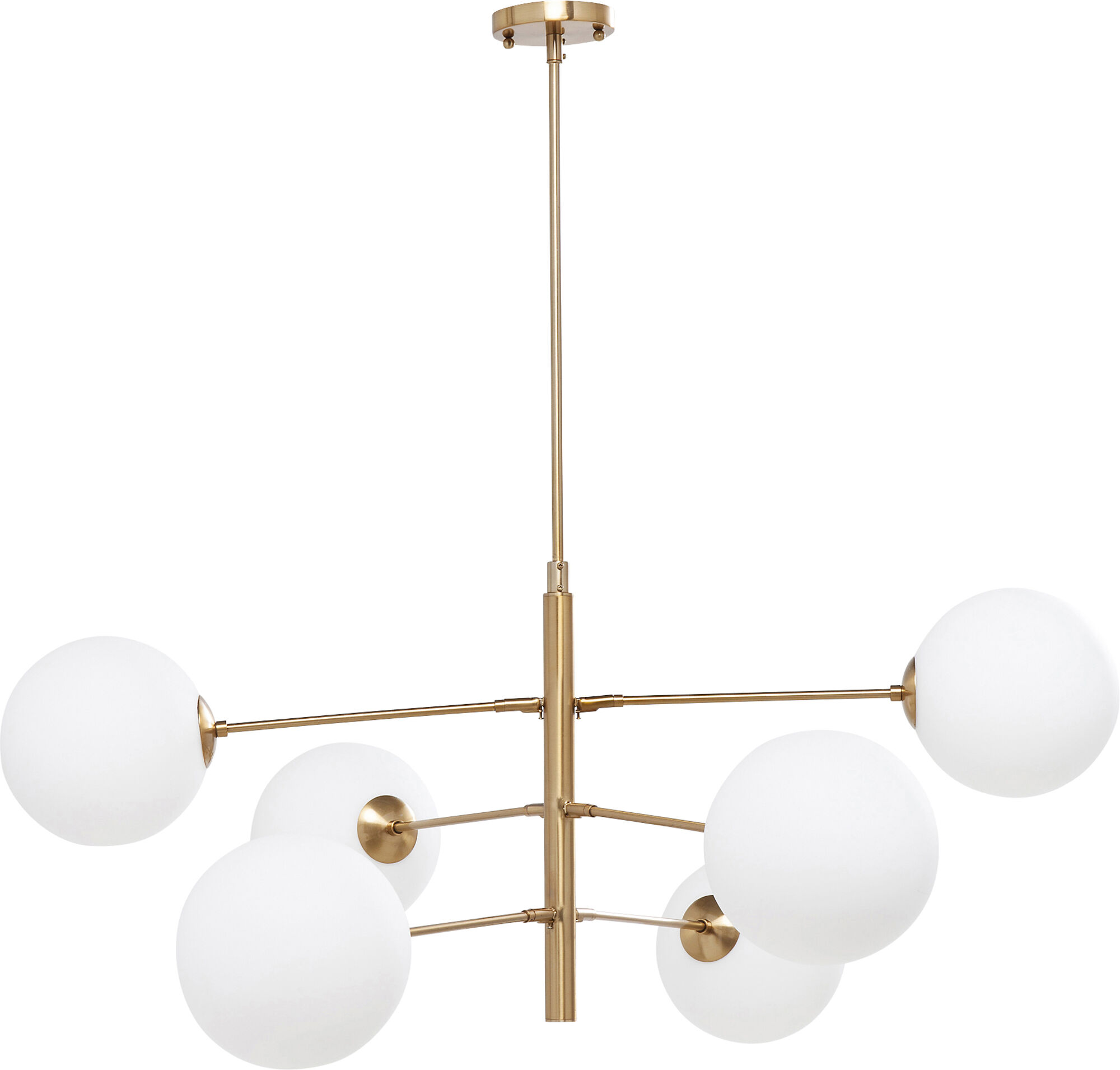 Lampa wisząca 6-punktowa z kloszem w kształcie kuli złota 105x105 cm – obraz-1