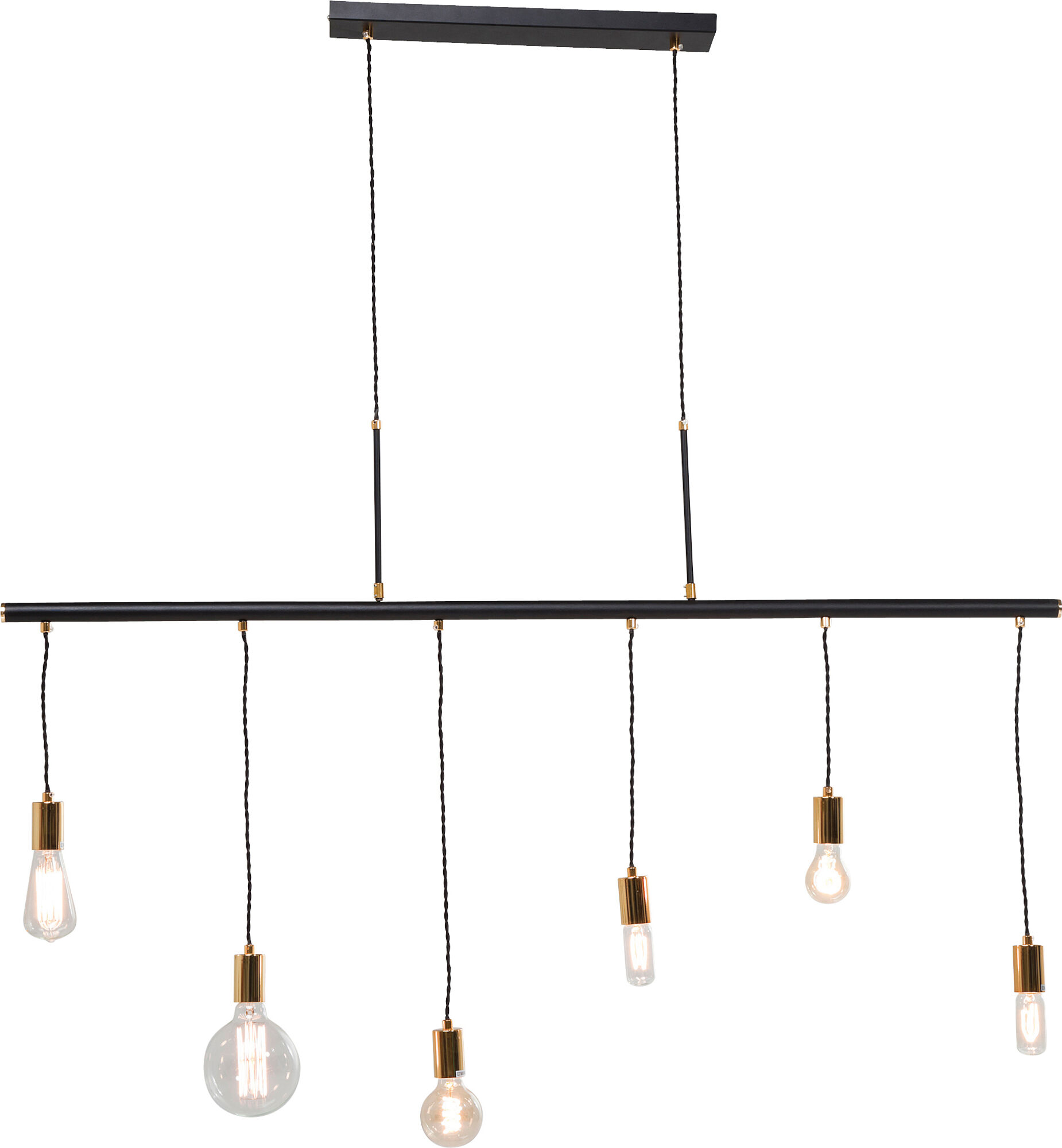 Lampada a sospensione di design con 6 punti luce dallo stile industry - Pole Black Six – immagine-1.