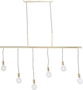 Lampada a sospensione in acciaio verniciato Pole Brass SIX multi lampadina – immagine-1.