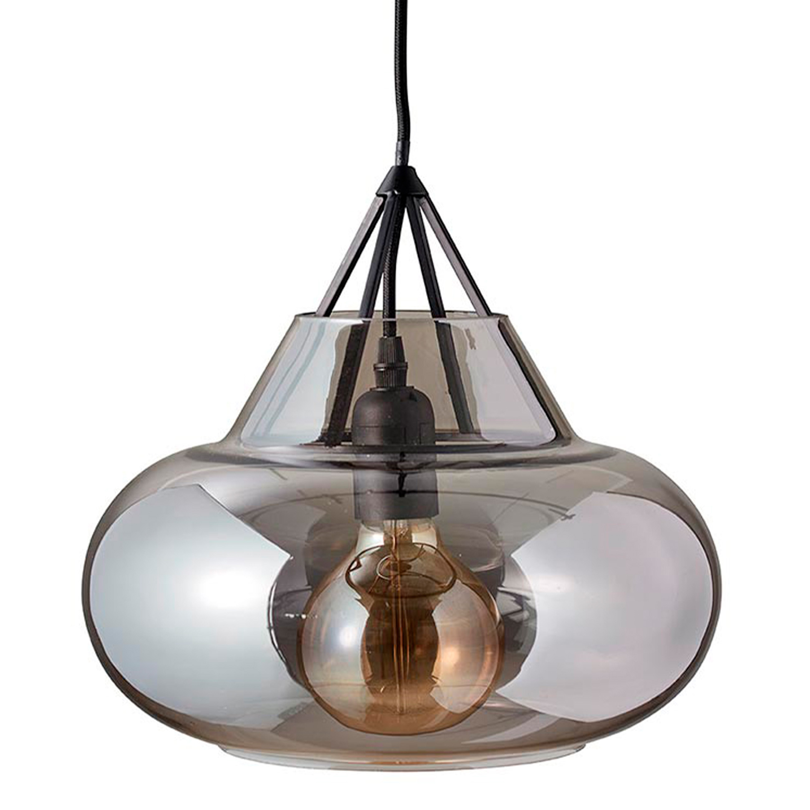 Lampa wisząca Polo z dymionego szkła i metalu w stylu nowoczesnym – grafika-1.