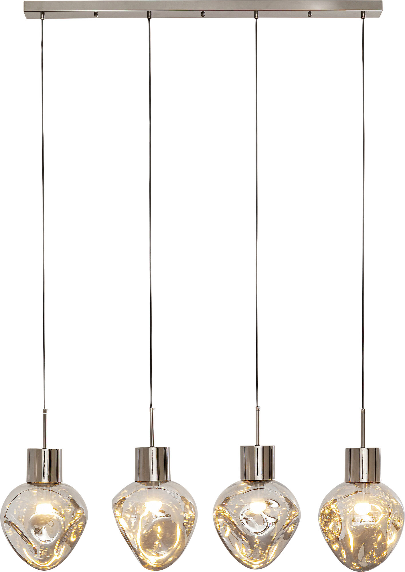 Lampa wisząca przydymiona 4L stal i szkło 110 cm – grafika-1.