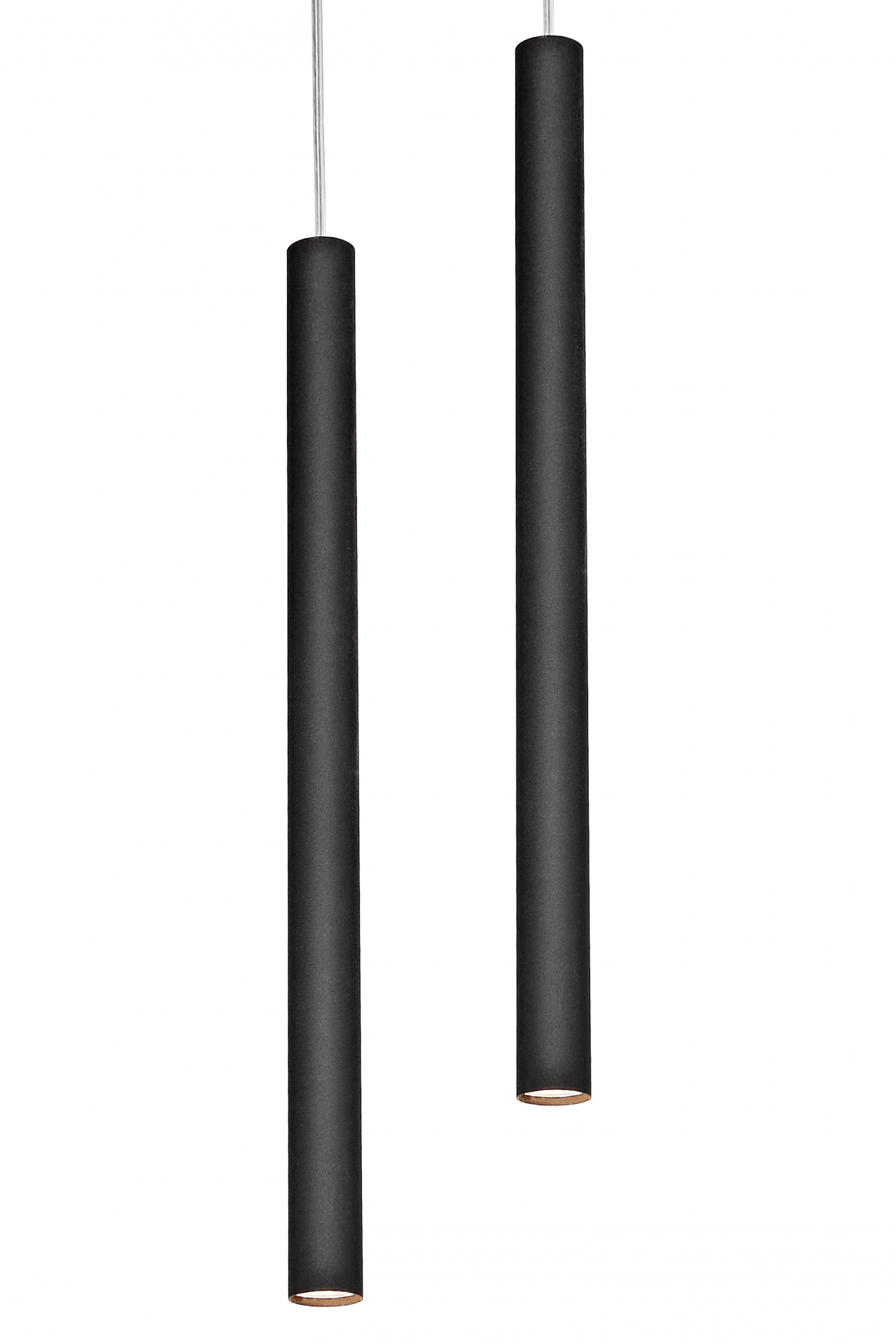 Lampa wisząca Roll 2 LED ∅14x180 cm czarna – obraz-1