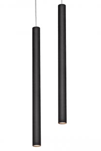 Lampa wisząca Roll 2 LED ∅14x180 cm czarna – obraz-1