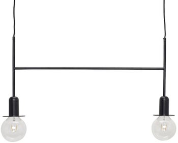 Lampa wisząca 2-punktowa metalowa czarna 86x40 cm – obraz-1