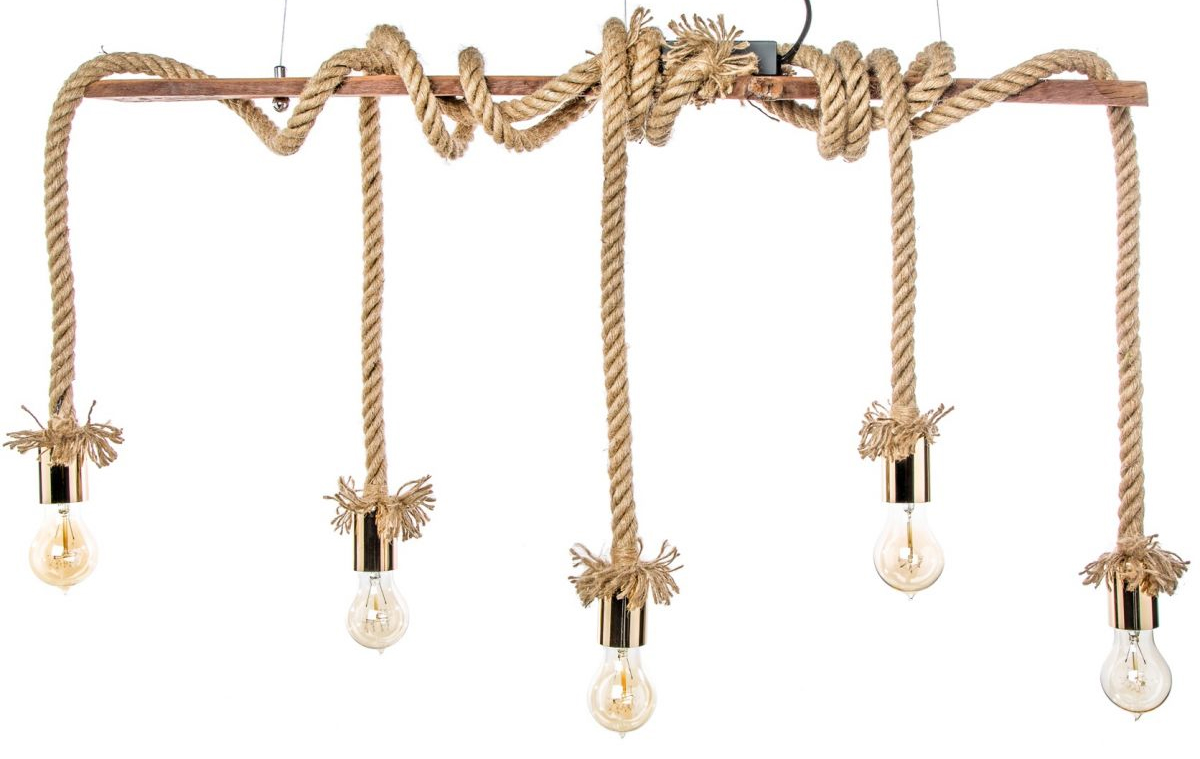 Lampa wisząca sznurkowa naturalna 110 cm – obraz-1
