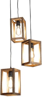 Lampa wisząca LED drewniana 30x30 cm – obraz-1