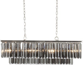 Lampa wisząca metalowa srebrna 100x40 cm – obraz-1