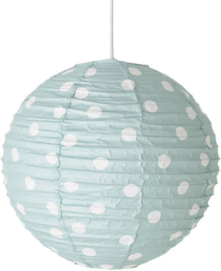 Lampa wisząca Sphere Ø35 cm zielona w białe kropki – obraz-1