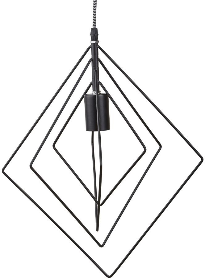 Lampa wisząca metalowa czarna 40x40 cm – obraz-1
