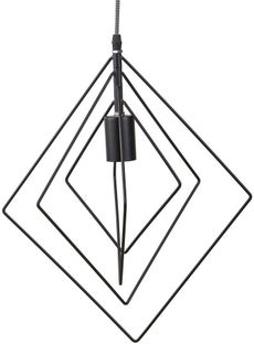 Lampa wisząca metalowa czarna 40x40 cm – obraz-1