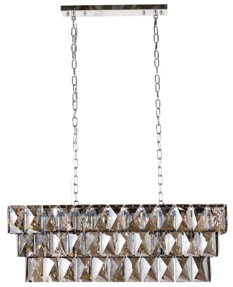 Lampa wisząca z kryształami w odcieniu srebrnym o stylowym designie – grafika-1.