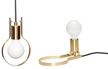 Lampa wisząca-stołowa metalowa złota 24x10 cm – obraz-1