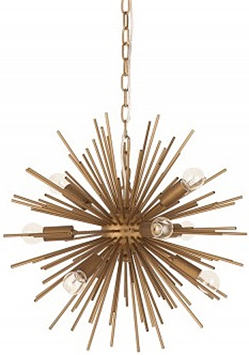 Lampa wisząca metalowa w kolorze mosiężnym o wymiarach 50x50 cm – grafika-1.