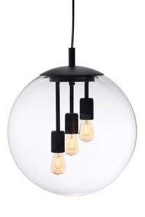 Lampa wisząca Surya ∅40x160 cm transparentna-czarna – obraz-1