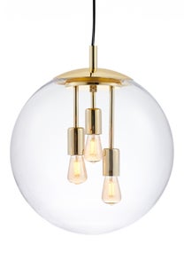 Lampa wisząca Surya ∅40x160 cm transparentna-złota – obraz-1
