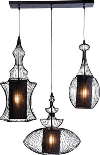 Lampa wisząca Swing Iron Tre 77x119 cm czarna – obraz-1