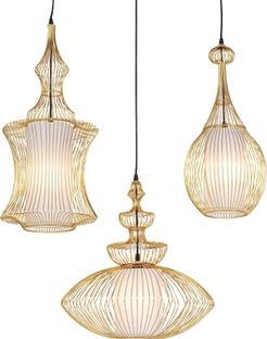 LAMPADARIO SWING IRON TRE ORO – immagine-1.