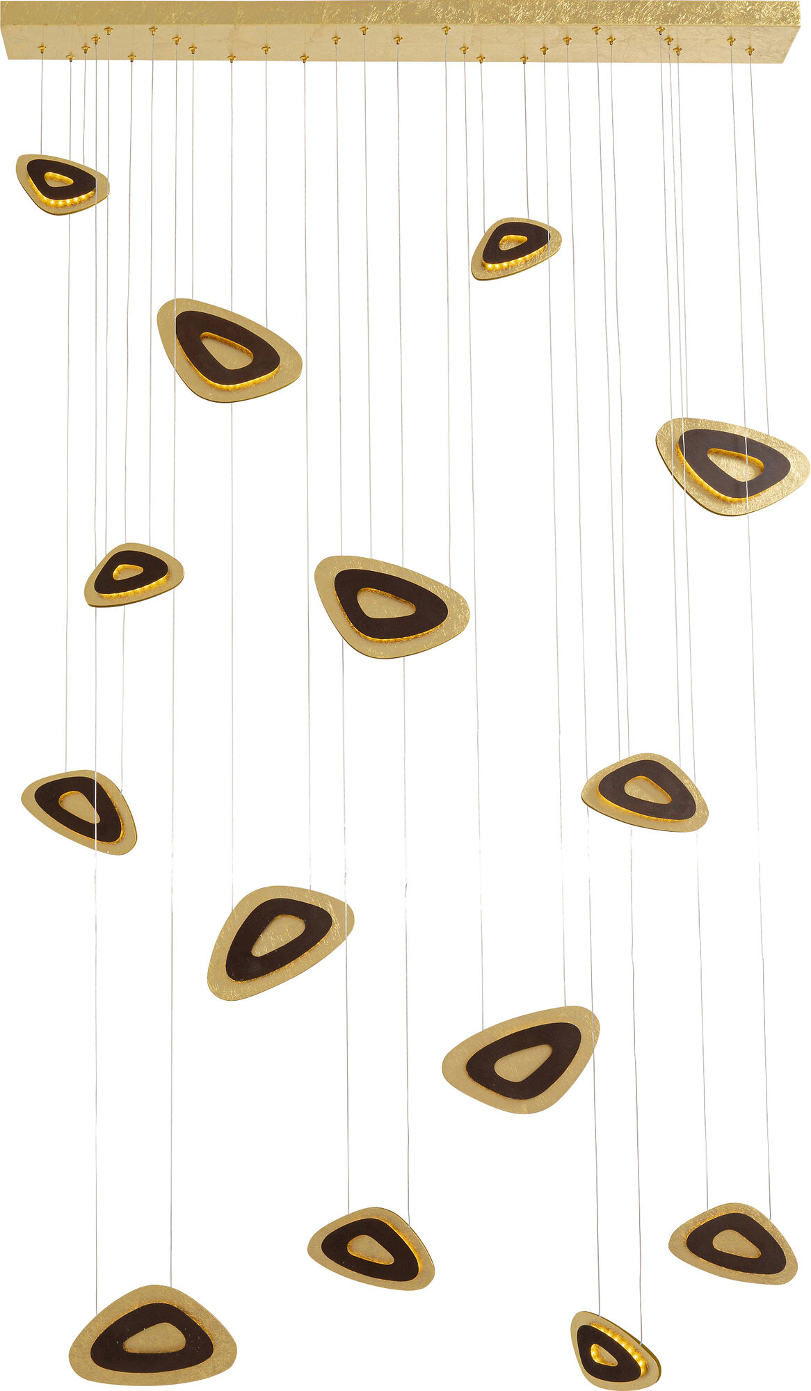 Lampa wisząca metalowa LED brązowo-złota – obraz-1